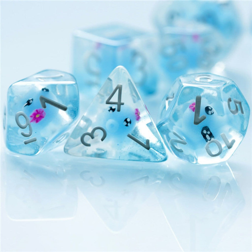 Blue Octopus RPG Dice Set Plastic Dice Foam Brain Games