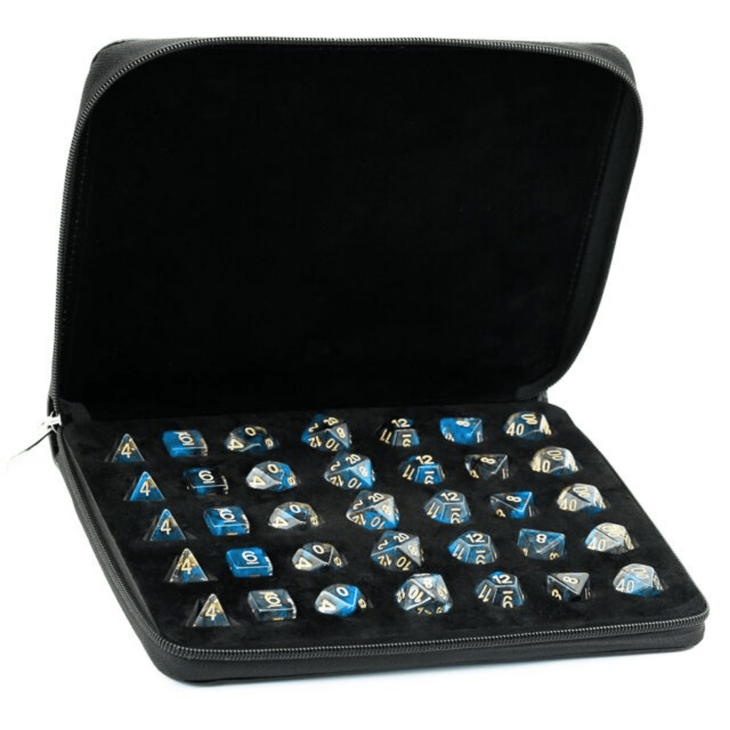 Black Leatherette Folio Dice Case Dice Box Foam Brain Games