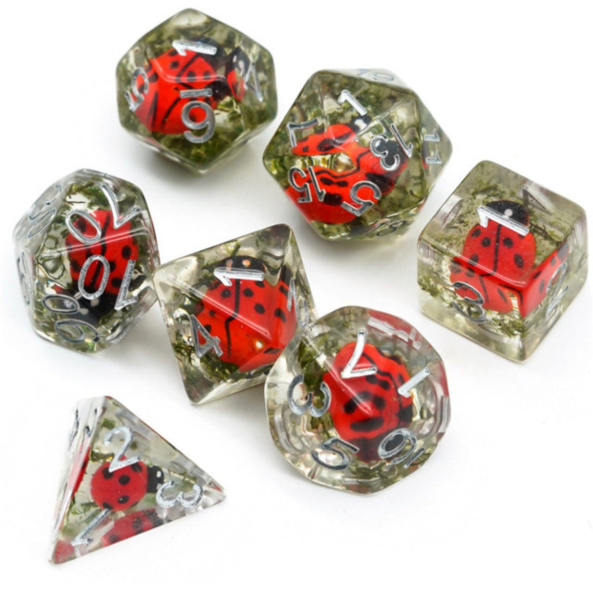 Red Ladybug  RPG Dice Set Plastic Dice Foam Brain Games