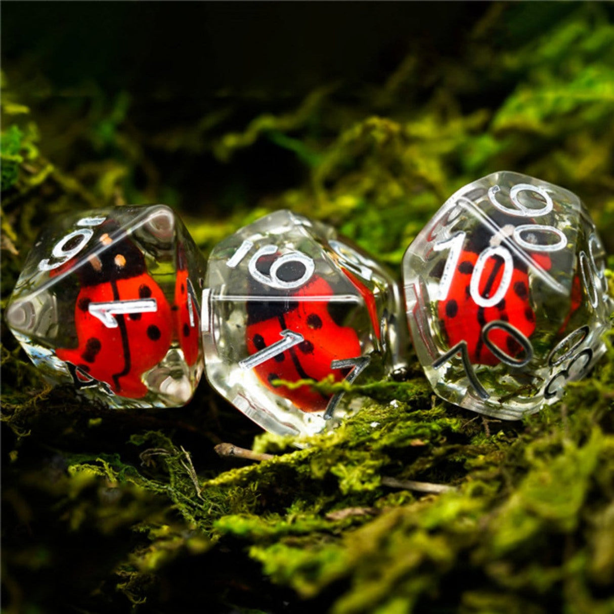 Red Ladybug  RPG Dice Set Plastic Dice Foam Brain Games