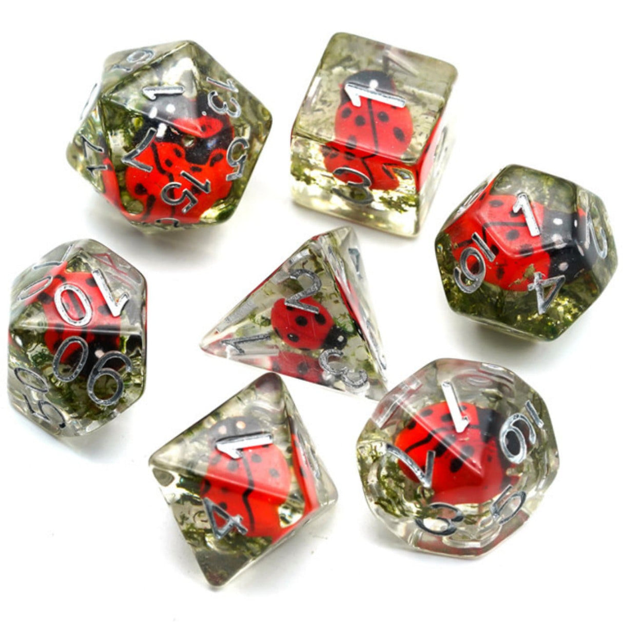 Red Ladybug  RPG Dice Set Plastic Dice Foam Brain Games