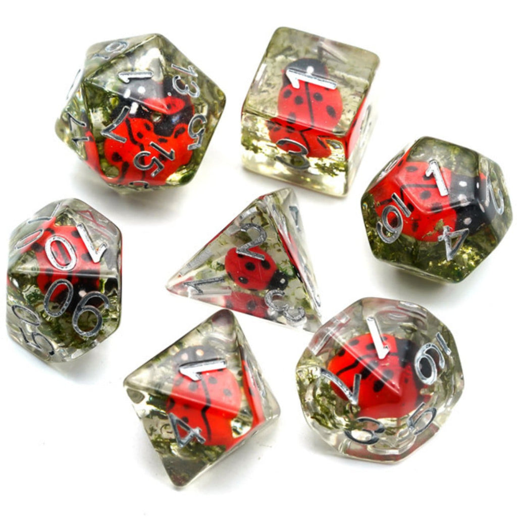 Red Ladybug  RPG Dice Set Plastic Dice Foam Brain Games