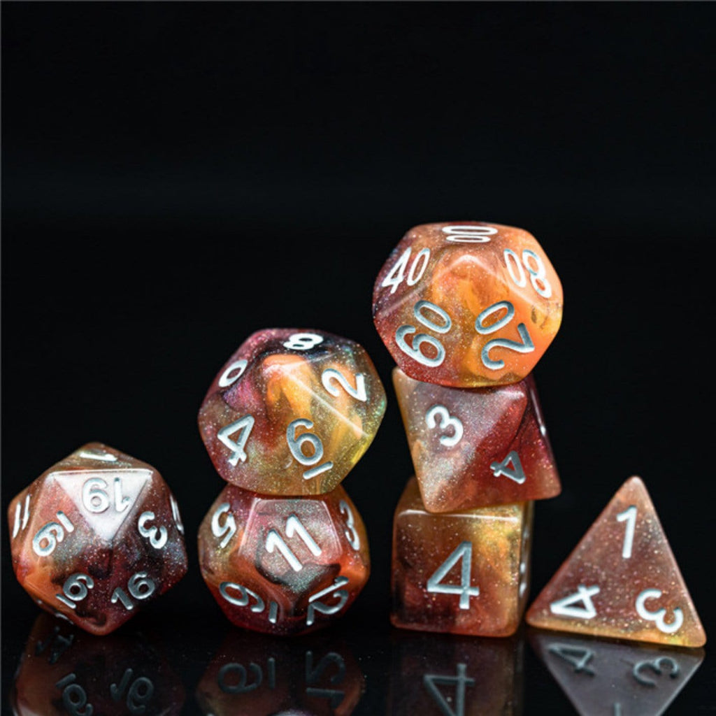 Copper Cosmos RPG Dice Set Plastic Dice Foam Brain Games