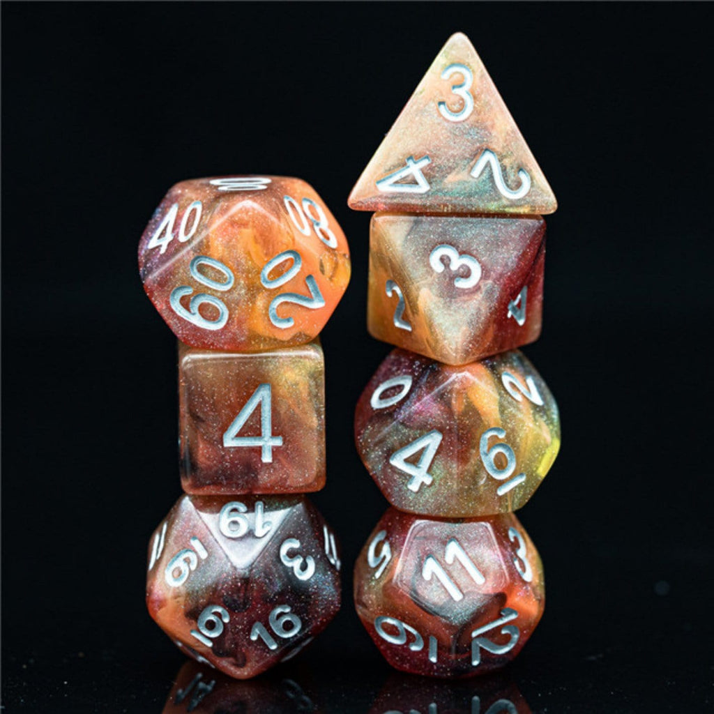 Copper Cosmos RPG Dice Set Plastic Dice Foam Brain Games