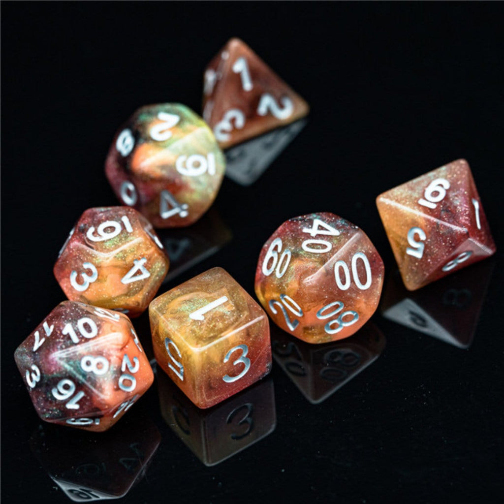 Copper Cosmos RPG Dice Set Plastic Dice Foam Brain Games