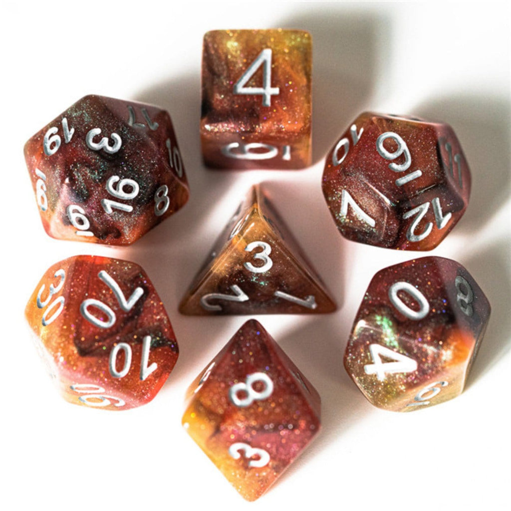 Copper Cosmos RPG Dice Set Plastic Dice Foam Brain Games