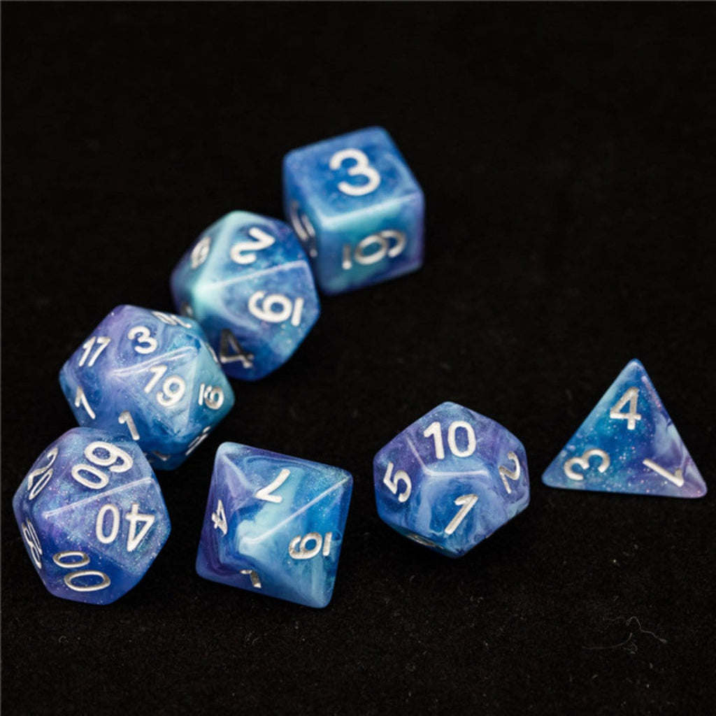 Cerulean Night RPG Dice Set Plastic Dice Foam Brain Games