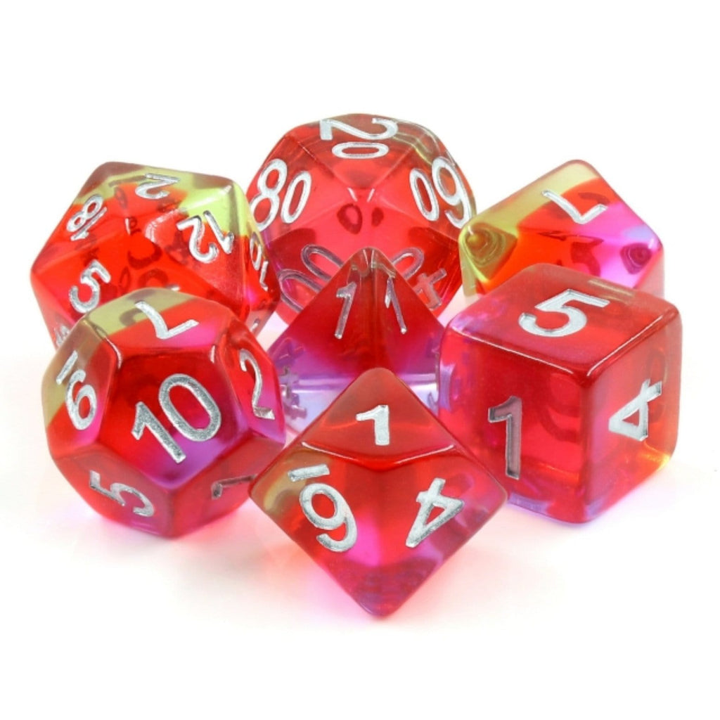 Pomegranate Blossom RPG Dice Set Plastic Dice Foam Brain Games