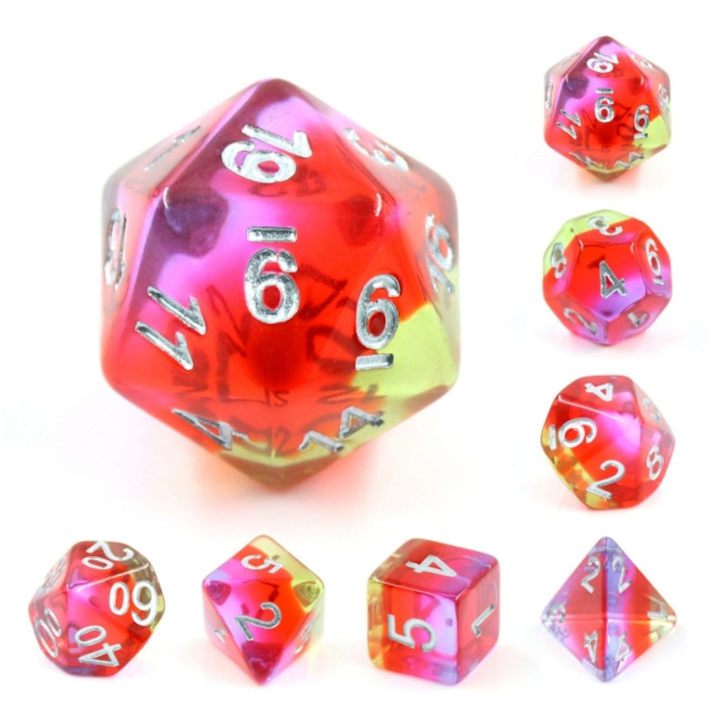 Pomegranate Blossom RPG Dice Set Plastic Dice Foam Brain Games