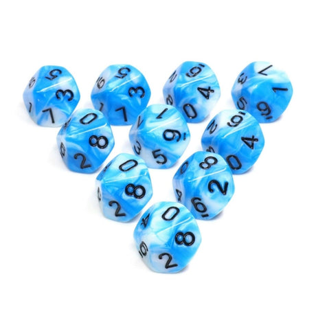 10 piece D10s - Cumulus Cloud Plastic Dice Foam Brain Games