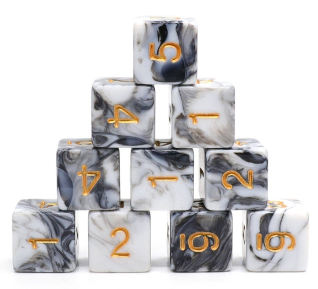 12 piece D6's - Espresso Cream Plastic Dice Foam Brain Games