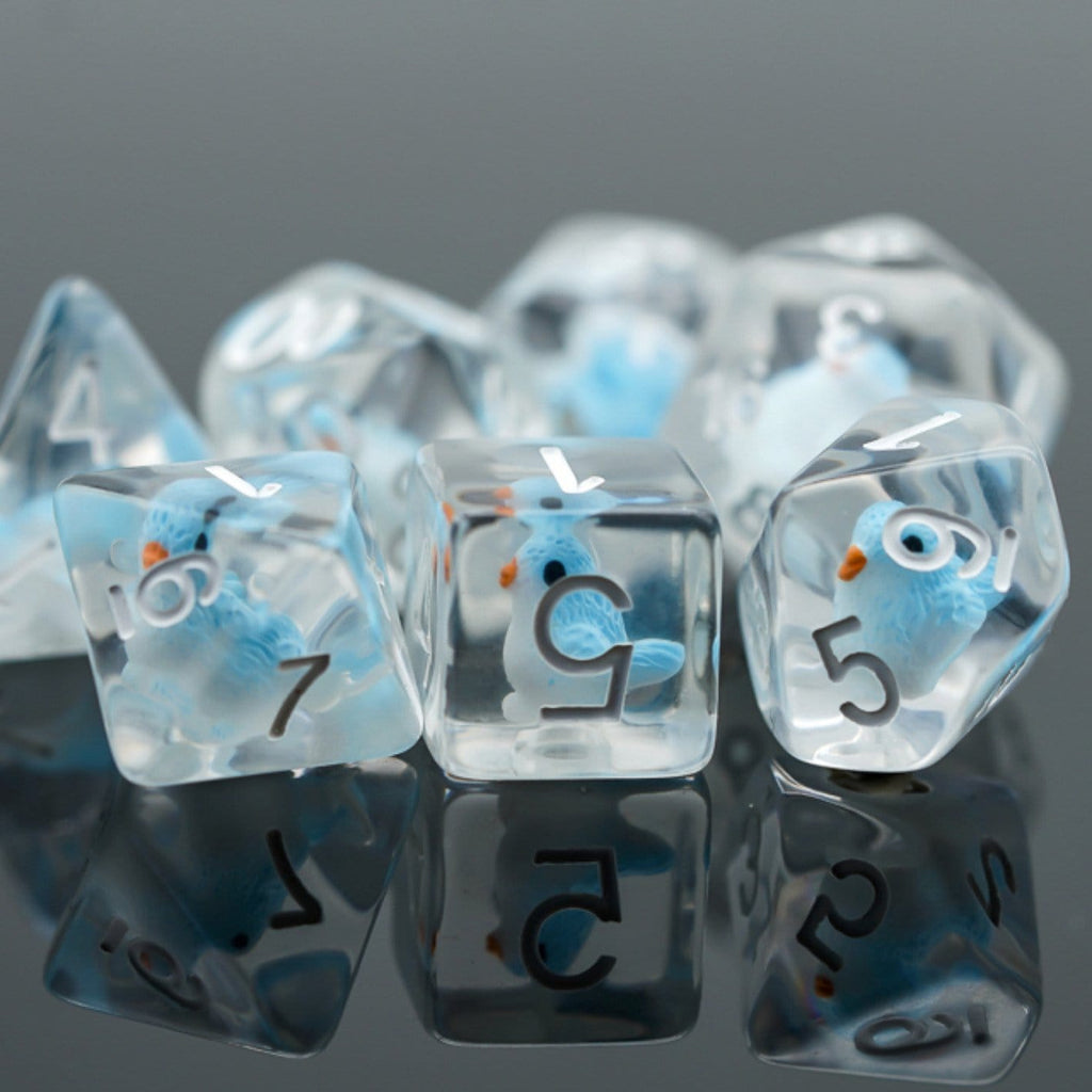 Blue Bird RPG Dice Set Plastic Dice Foam Brain Games