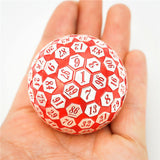 45mm Metal D100 - Red & Silver Metal Dice Foam Brain Games