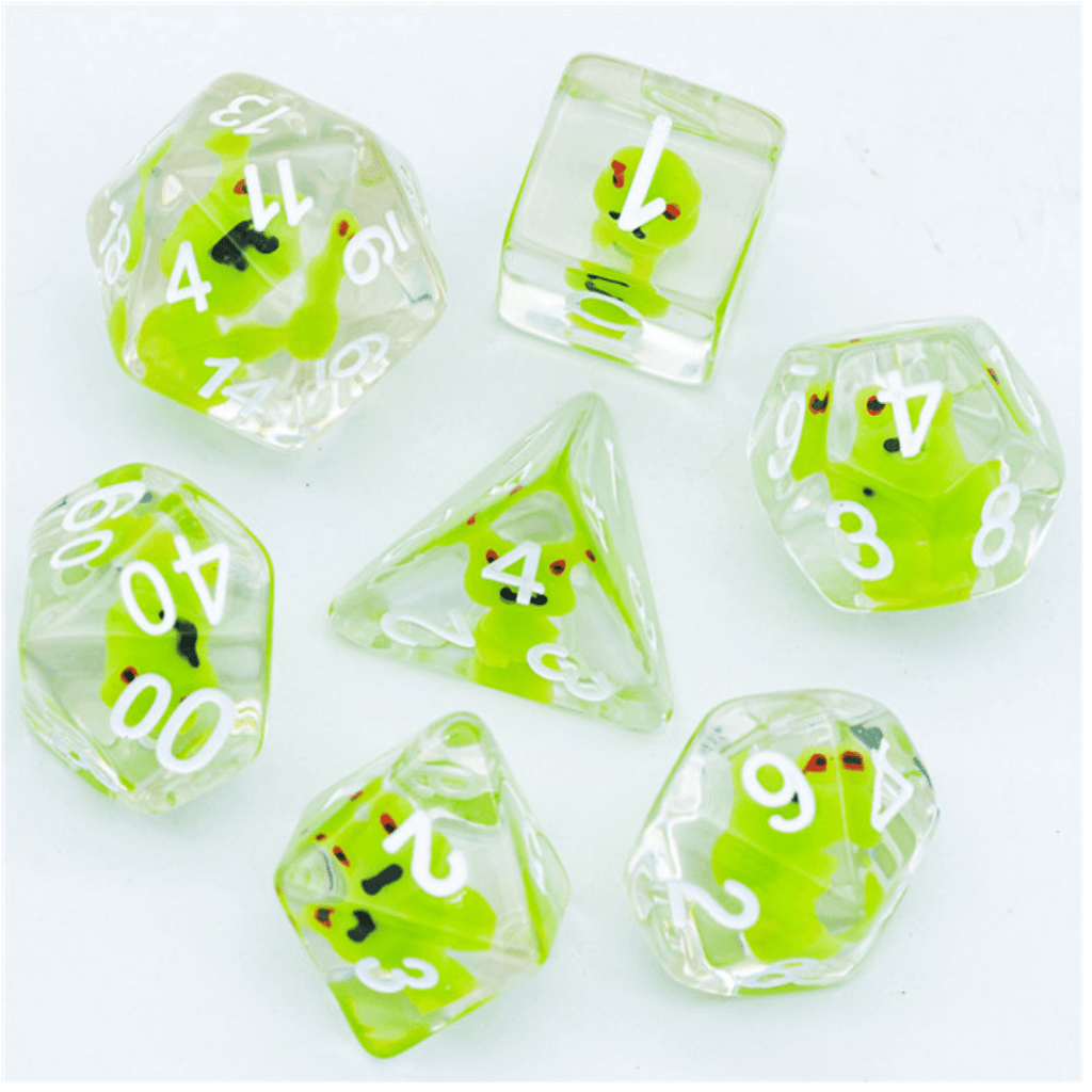 Frog RPG Dice Set Plastic Dice Foam Brain Games