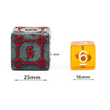 Huge Black Castle Dice Set - 25mm Plastic Dice Foam Brain Games