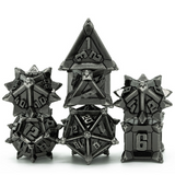 Warrior's Flail: Silver - Metal RPG Dice Set Metal Dice Foam Brain Games