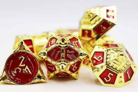 Dice 51: Solar Ruby - Metal RPG Dice Set Metal Dice Foam Brain Games