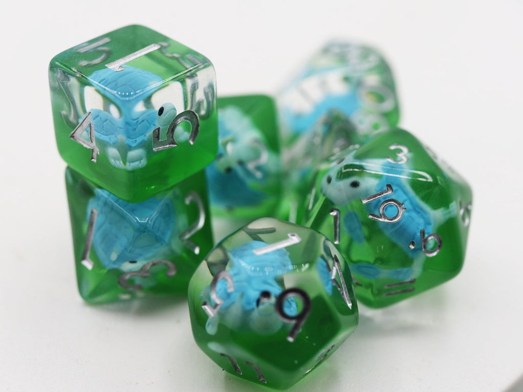 Splash Turtle RPG Dice Set Plastic Dice Foam Brain Games