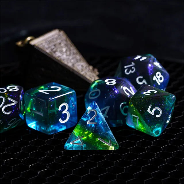 Spritely Beyond RPG Dice Set Plastic Dice Foam Brain Games