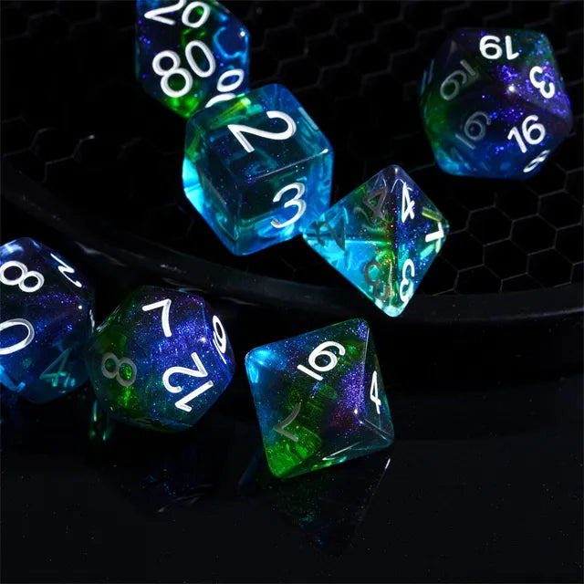 Spritely Beyond RPG Dice Set Plastic Dice Foam Brain Games