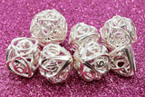 Hollow Hearts: Sterling Silver - Premium RPG Metal Dice Set Metal Dice Foam Brain Games