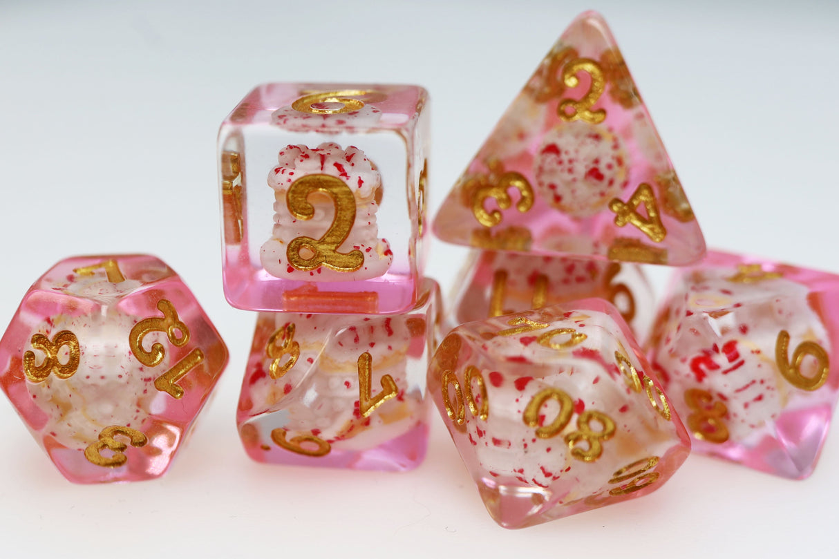 Pastry Pets: Strawberry Shortcake Panda - Pin & RPG Dice Set Plastic Dice & Pin Set Foam Brain Games