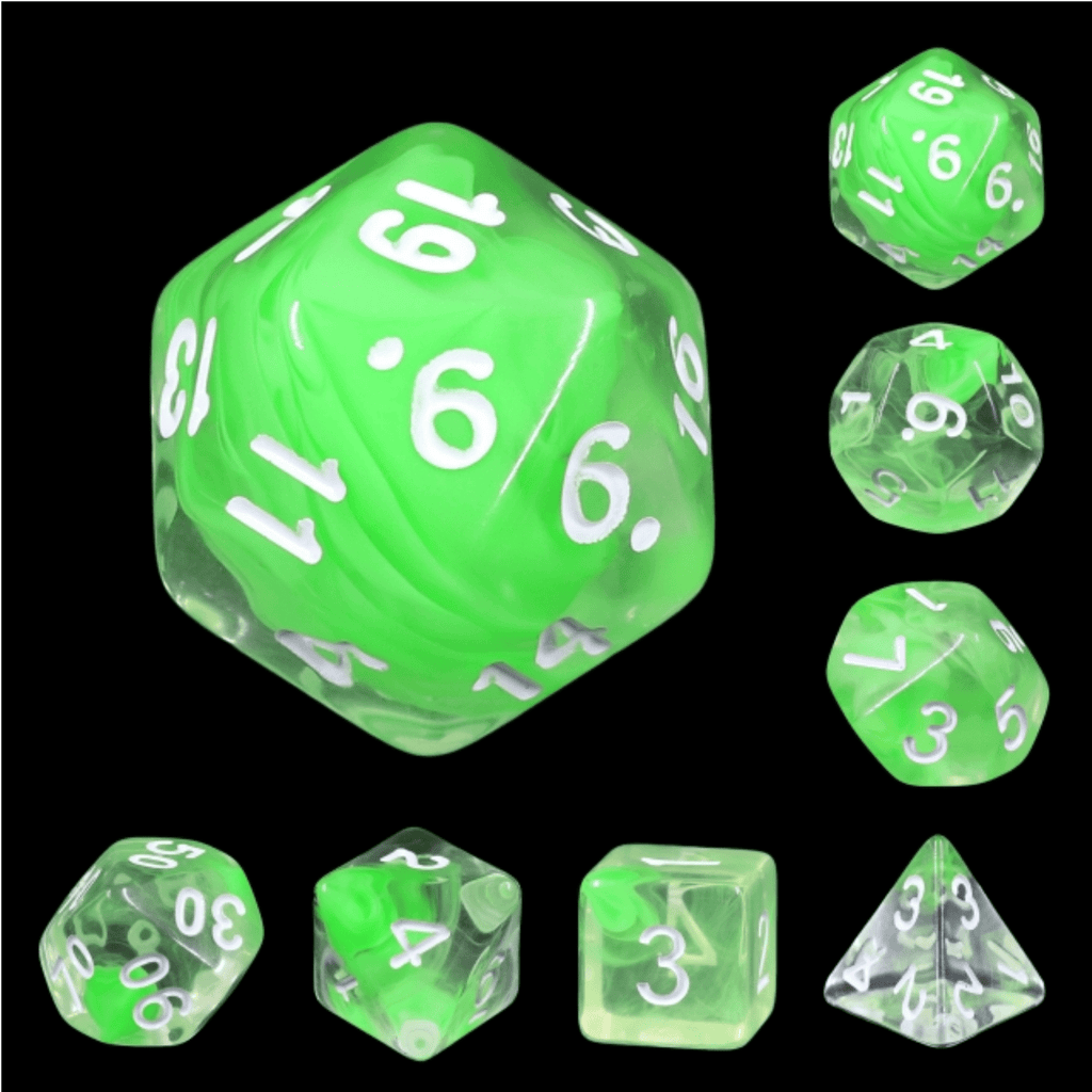 Summer Limes RPG Dice Set Plastic Dice Foam Brain Games