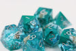 Sharp Edge Resin RPG Dice Set - Teal Coral & Sea Snail Plastic Dice Foam Brain Games