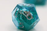 Sharp Edge Resin RPG Dice Set - Teal Coral & Sea Snail Plastic Dice Foam Brain Games