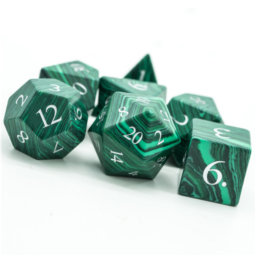 Textured Turquoise Dark Green - Engraved Stone Dice Foam Brain Games