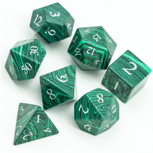 Textured Turquoise Dark Green - Engraved Stone Dice Foam Brain Games