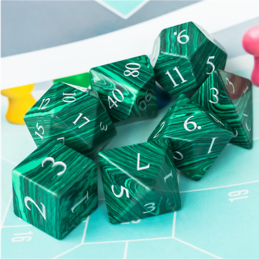 Textured Turquoise Dark Green - Engraved Stone Dice Foam Brain Games