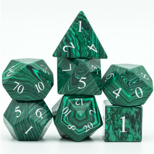 Textured Turquoise Dark Green - Engraved Stone Dice Foam Brain Games