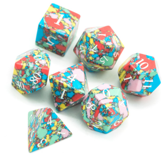 Textured Turquoise Pop Art - Engraved Stone Dice Foam Brain Games