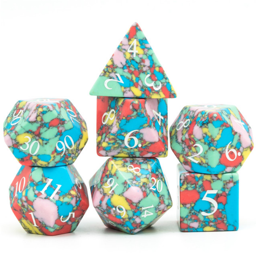 Textured Turquoise Pop Art - Engraved Stone Dice Foam Brain Games