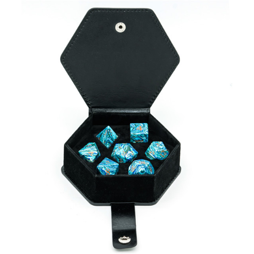 Textured Turquoise Shades of Blue - Engraved Stone Dice Foam Brain Games