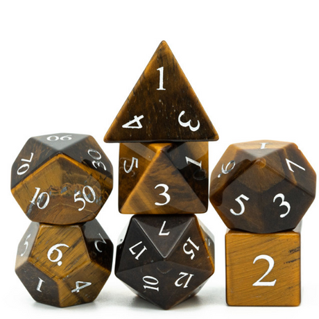 Tiger's Eye - Engraved Stone Dice Foam Brain Games