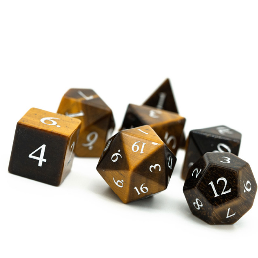 Tiger's Eye - Engraved Stone Dice Foam Brain Games