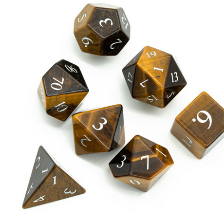 Tiger's Eye - Engraved Stone Dice Foam Brain Games