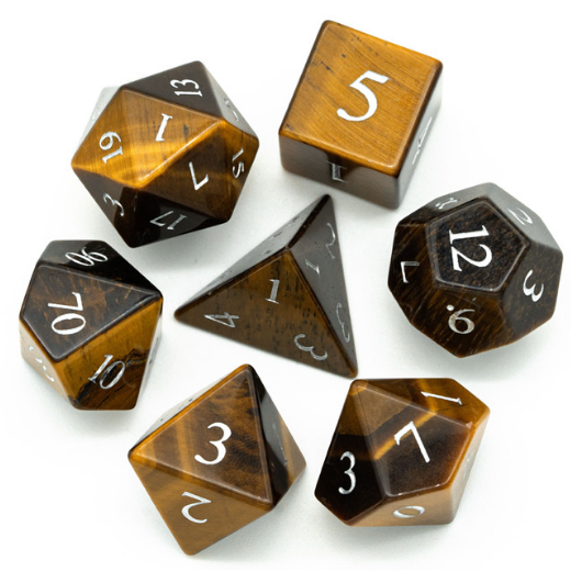 Tiger's Eye - Engraved Stone Dice Foam Brain Games