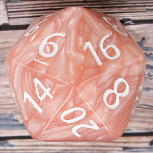 55mm Titan D20 - Beige Pearl Plastic Dice Foam Brain Games