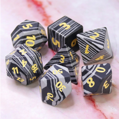 Topography - Black & Gray Stone Dice Stone Dice Foam Brain Games