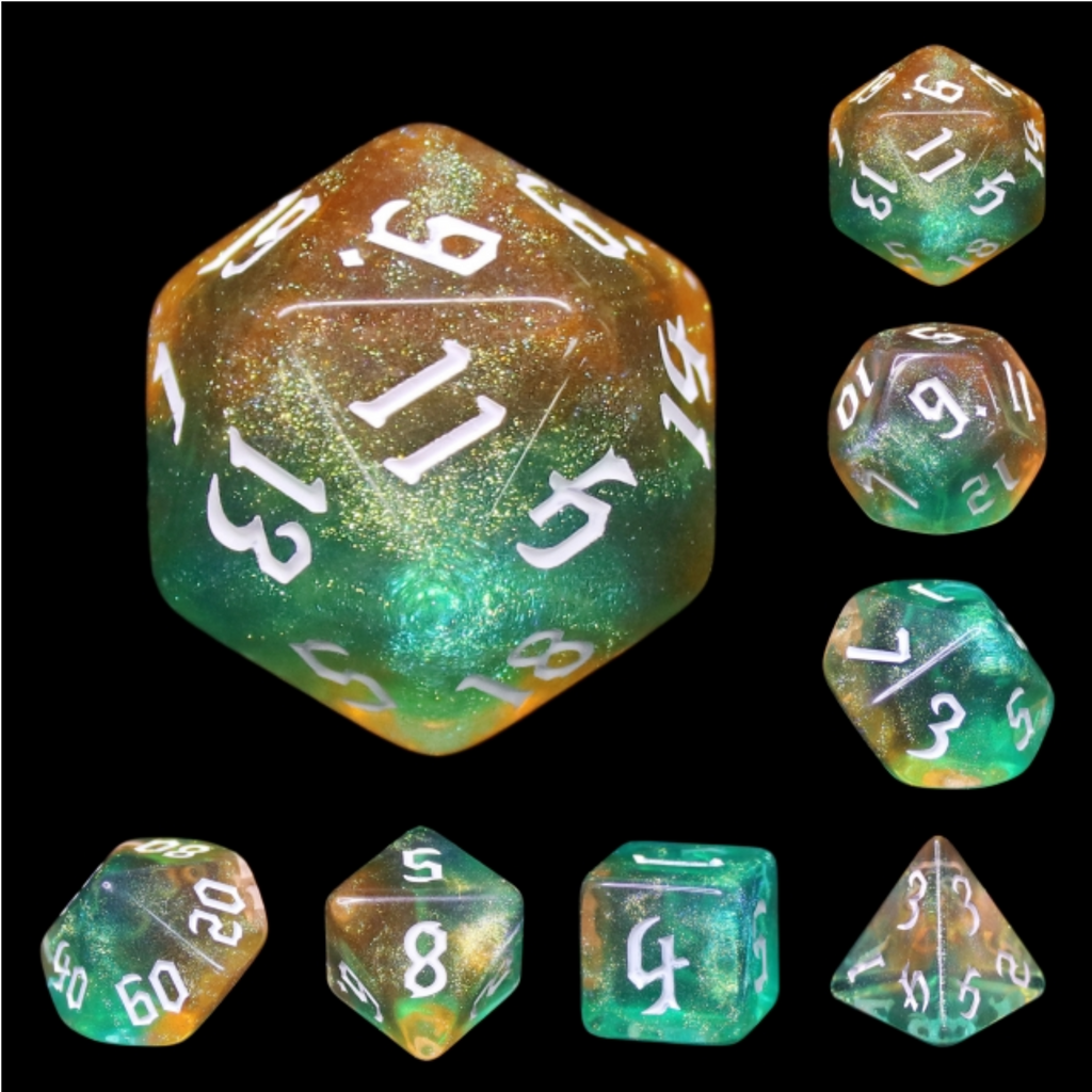 Tranquil World RPG Dice Set Plastic Dice Foam Brain Games