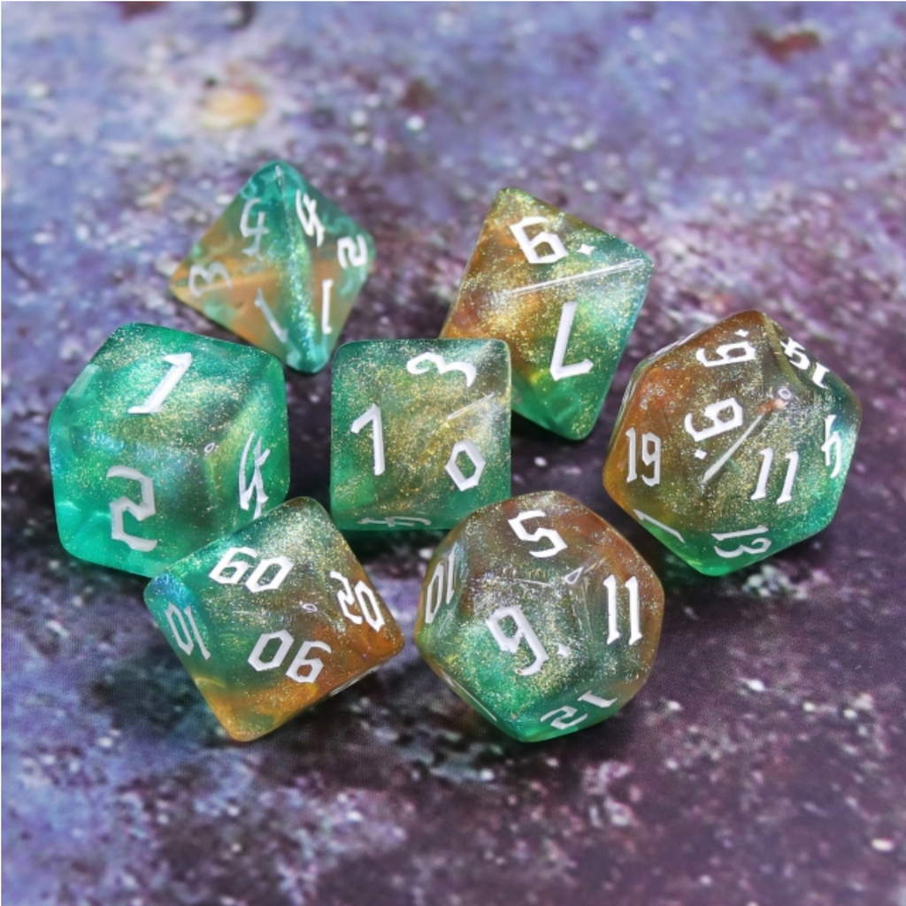 Tranquil World RPG Dice Set Plastic Dice Foam Brain Games