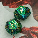 Dragon Scale: Venom - Metal RPG Dice Set Metal Dice Foam Brain Games