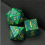 Dragon Scale: Venom - Metal RPG Dice Set Metal Dice Foam Brain Games
