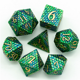 Dragon Scale: Venom - Metal RPG Dice Set Metal Dice Foam Brain Games