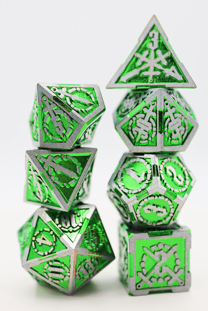 Crossed Swords: Venom Sword - Metal RPG Dice Set Metal Dice Foam Brain Games