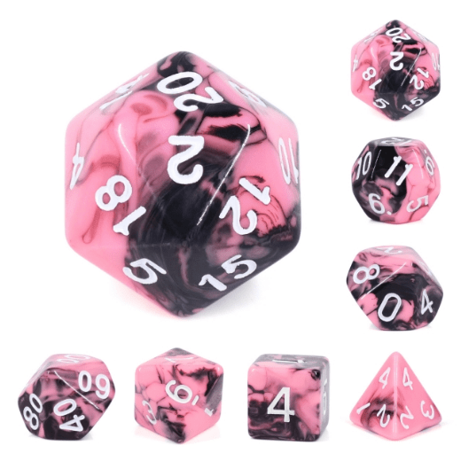 Watermelon Cream RPG Dice Set Plastic Dice Foam Brain Games