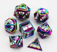 Asexual Pride Flag - Metal RPG Dice Set Metal Dice Foam Brain Games